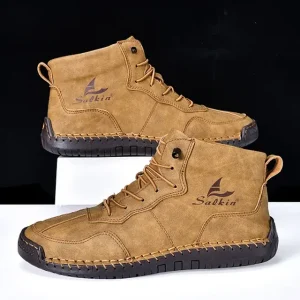 Limited Time Sale 70 OFF Mens Orthopedic Comfortable Handmade Leather Boots - Wa